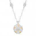 1/5 ct Diamond Flower Medallion Necklace