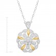 1/5 ct Diamond Flower Medallion Necklace