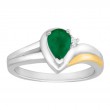 1/6 ct Emerald & White Sapphire Ring