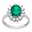 1/6 ct Emerald & White Sapphire Ring