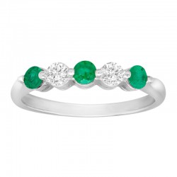 5/8 ct Emerald & White Sapphire Ring