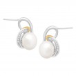 Pearl & 1/10 ct Topaz Stud Earrings