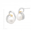 Pearl & 1/10 ct Topaz Stud Earrings