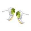 1/2 ct Peridot Earrings with Diamonds